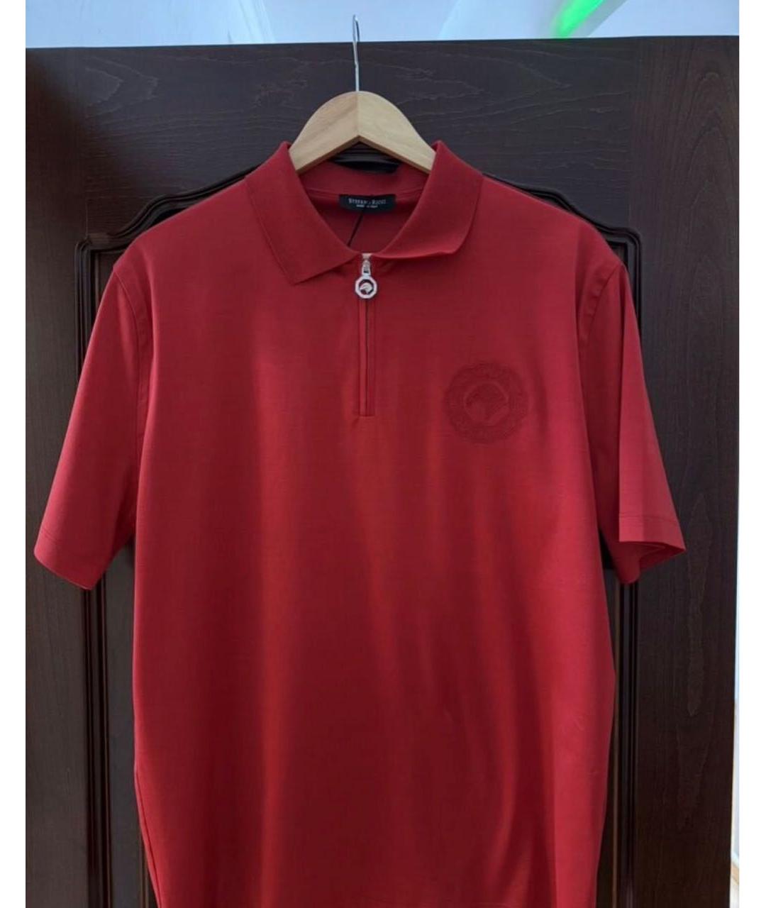 STEFANO RICCI Красное хлопковое поло с коротким рукавом, фото 8