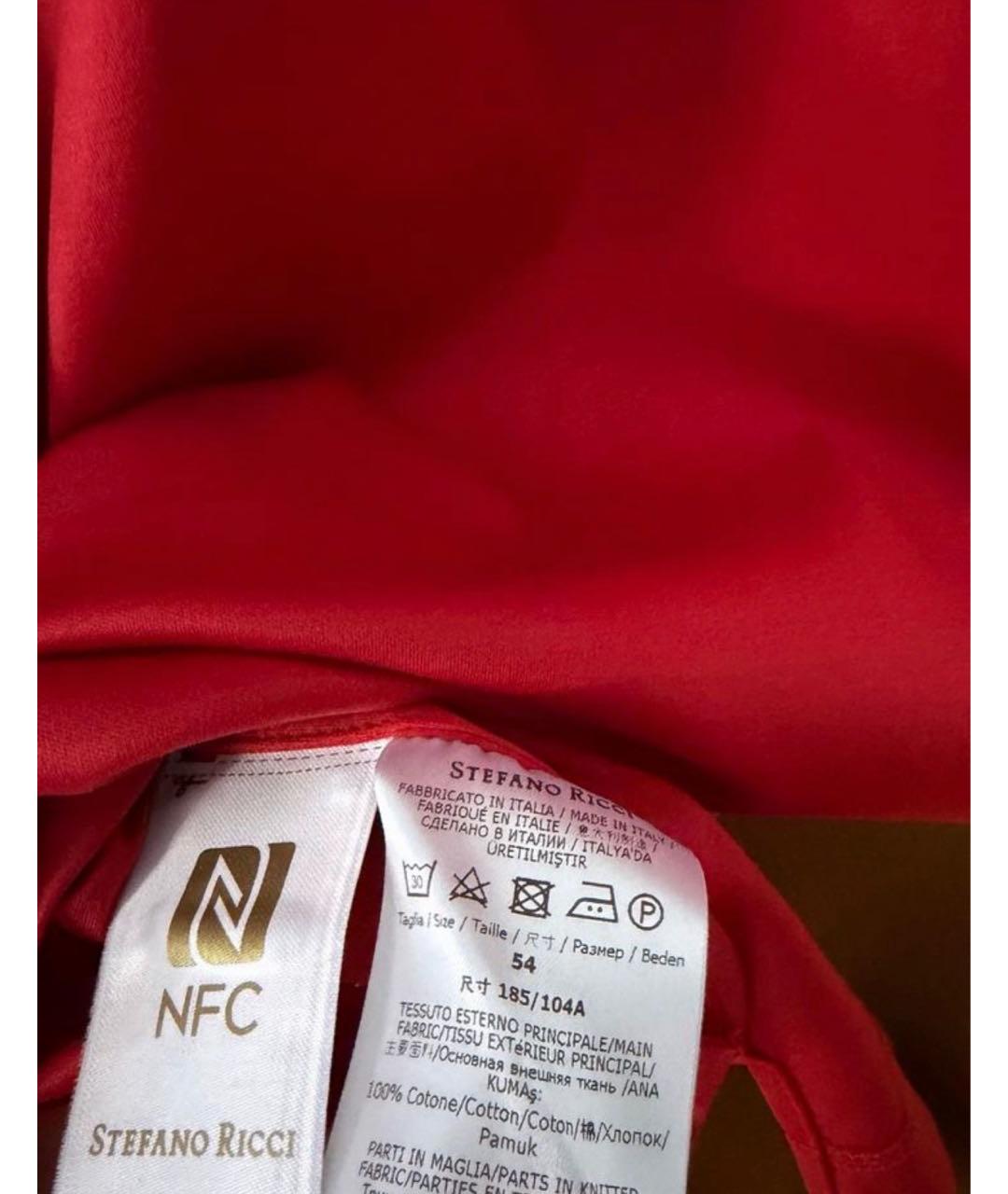 STEFANO RICCI Красное хлопковое поло с коротким рукавом, фото 7