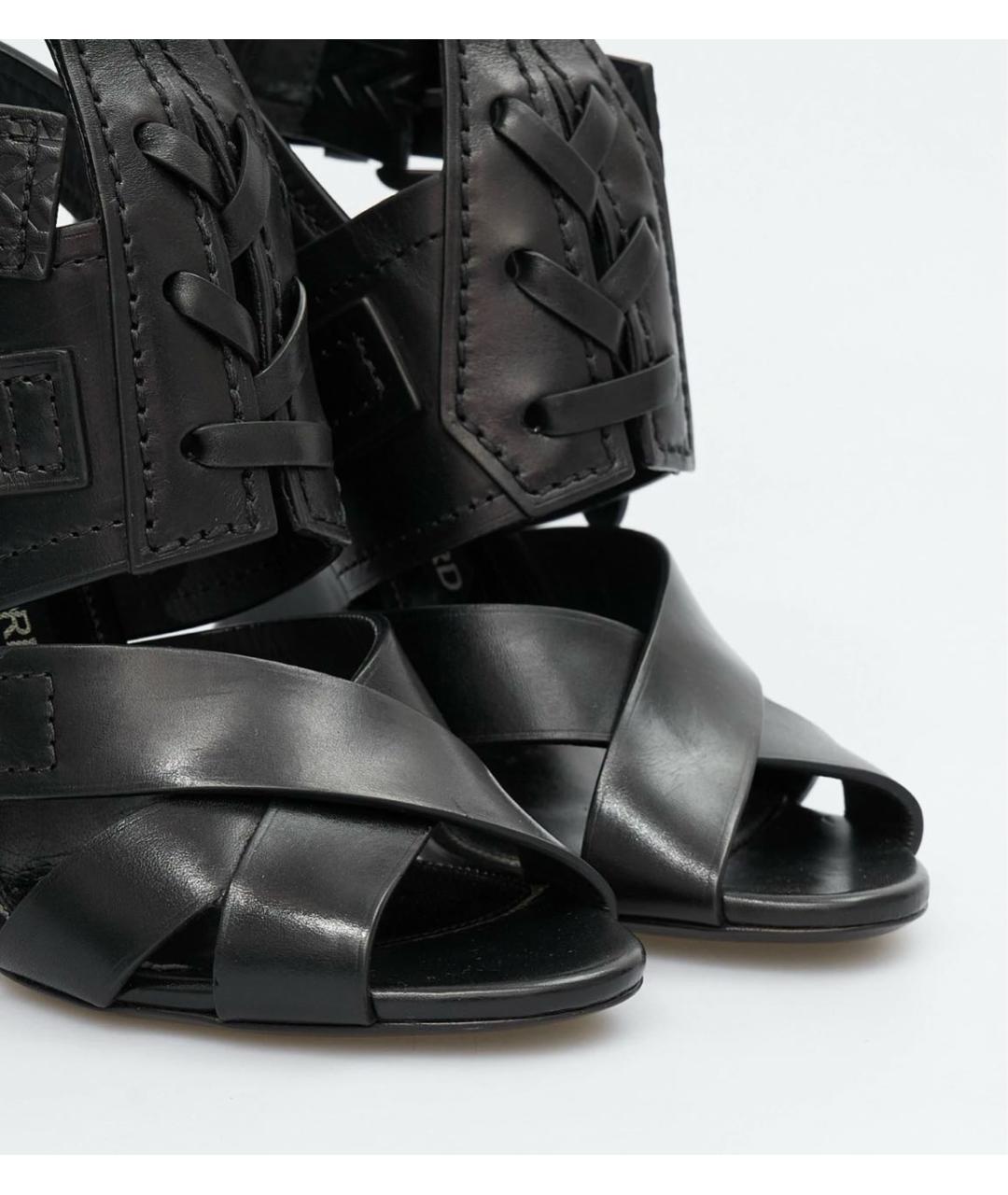 TOM FORD Черные кожаные босоножки, фото 3