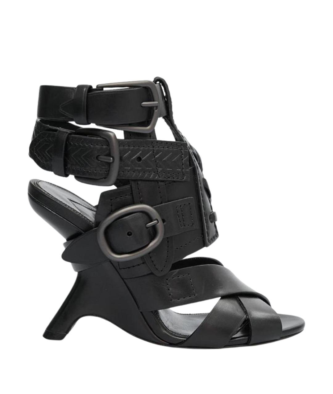 TOM FORD Черные кожаные босоножки, фото 1