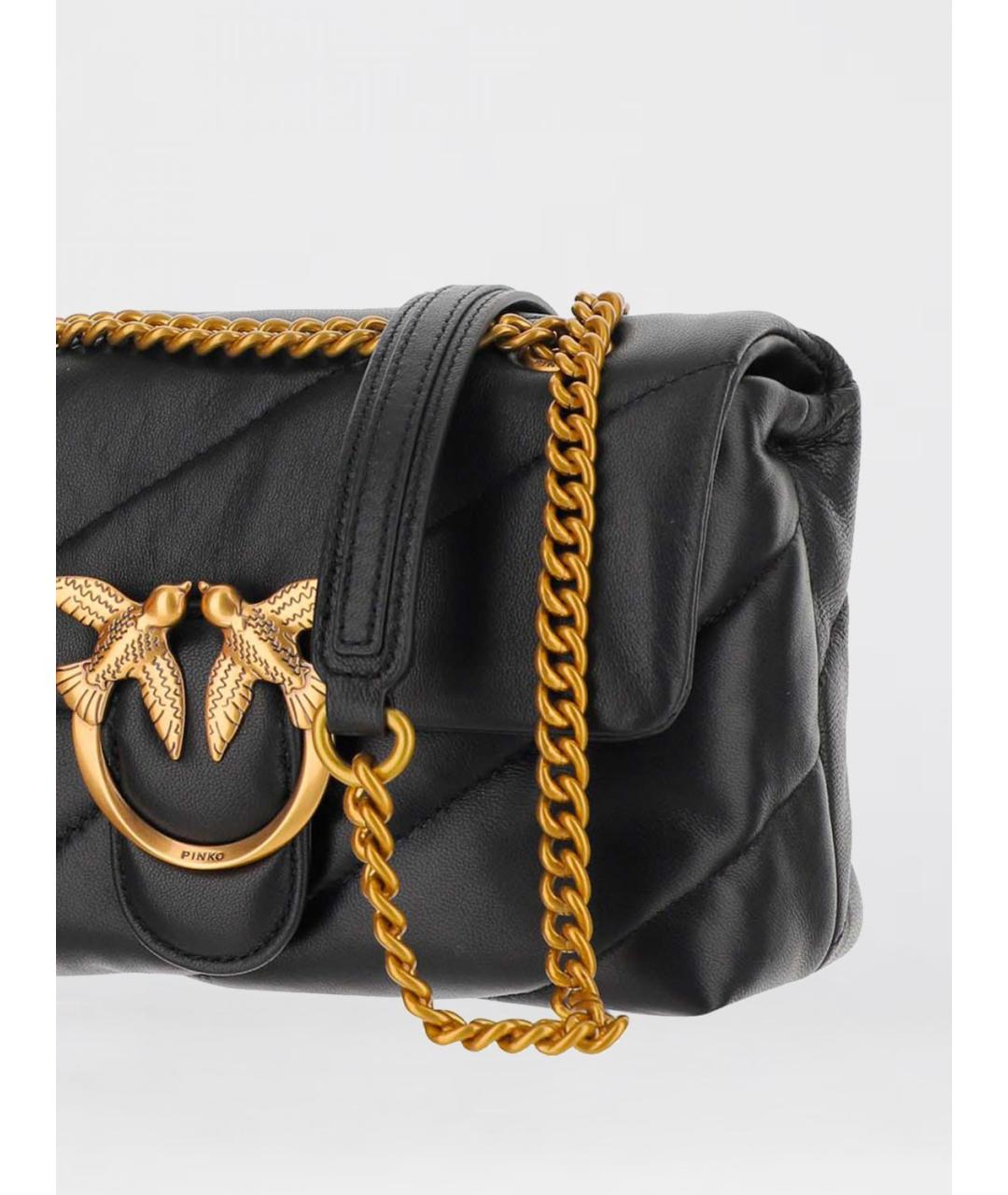 PINKO Черная кожаная сумка через плечо, фото 3