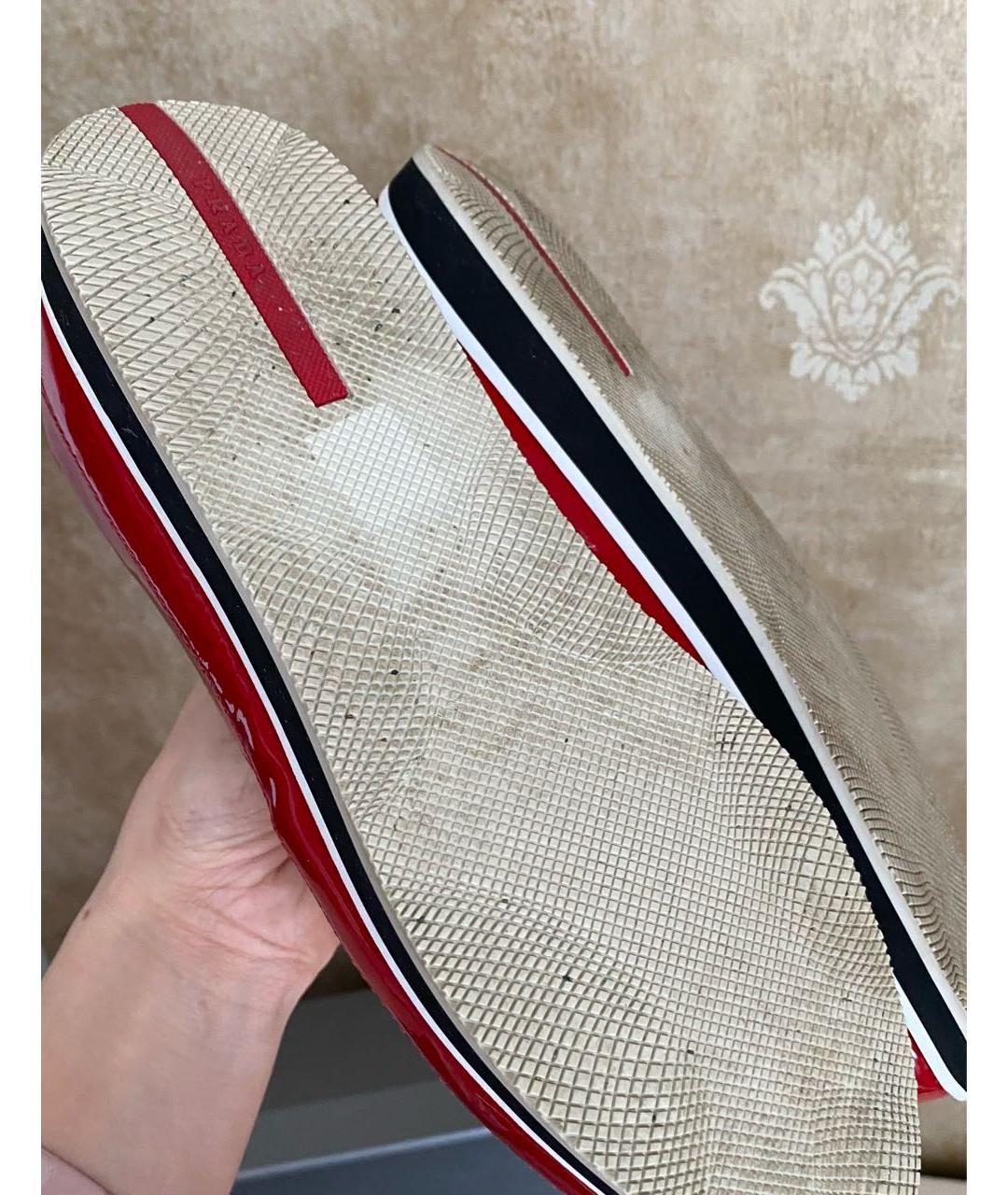 PRADA Красные мокасины из лакированной кожи, фото 7