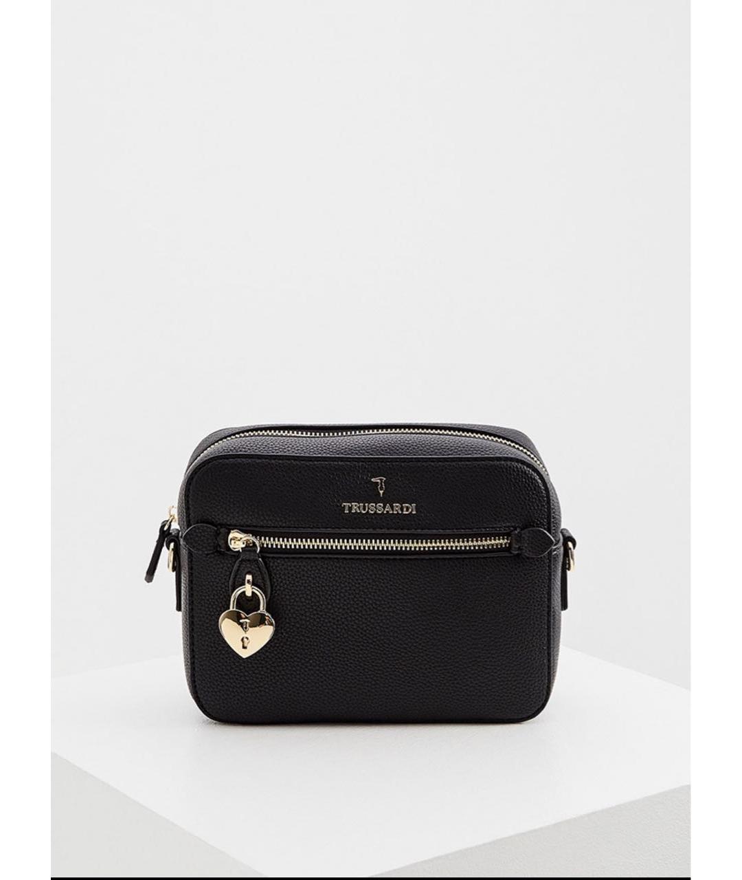 TRUSSARDI Черная сумка через плечо из искусственной кожи, фото 8