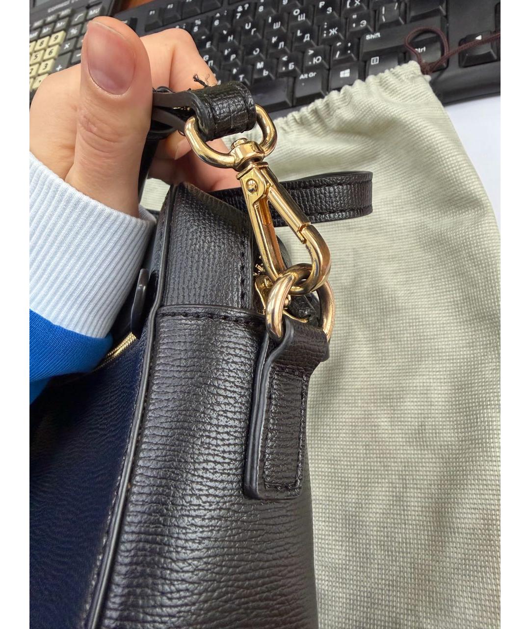 TRUSSARDI Черная сумка через плечо из искусственной кожи, фото 2