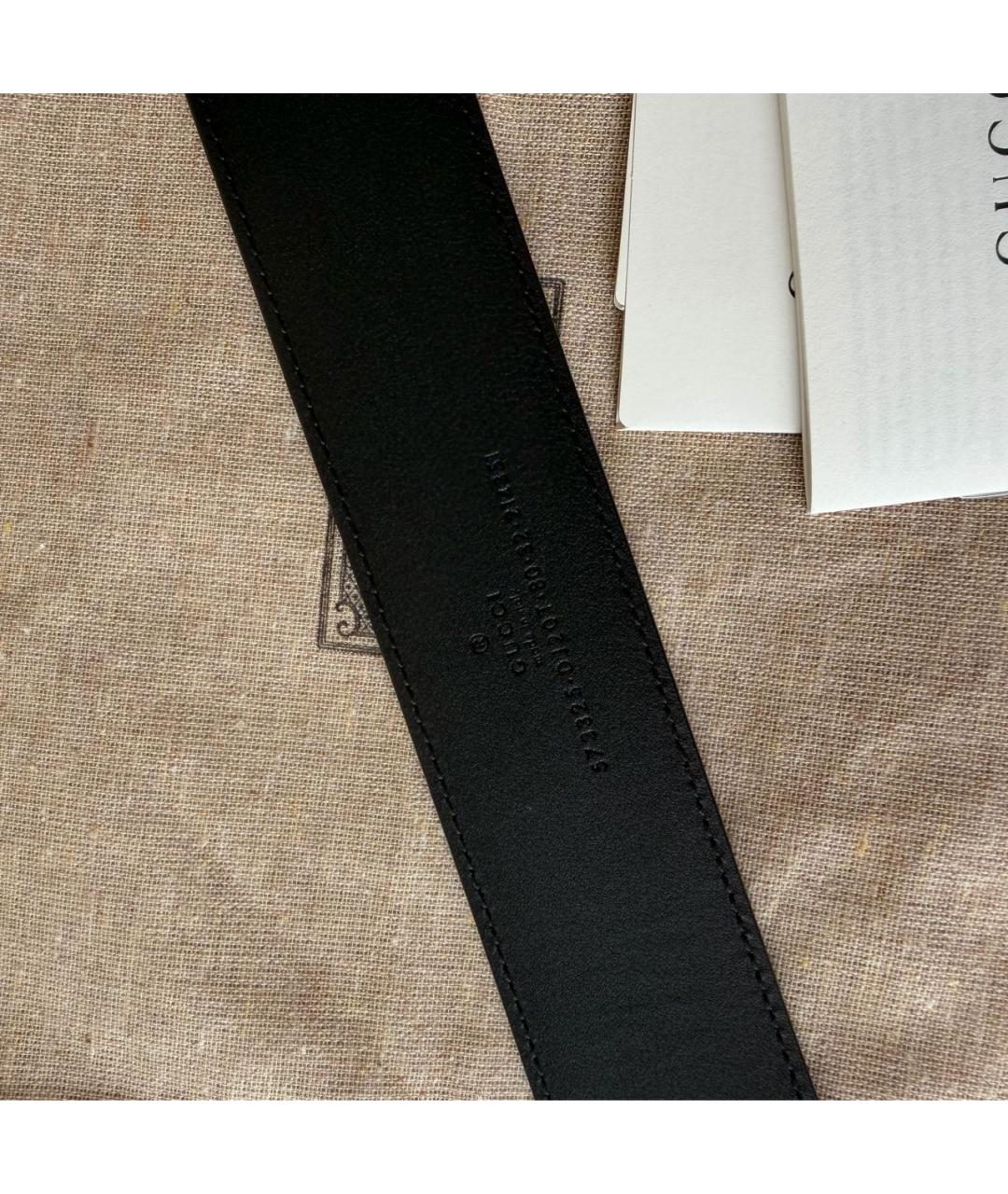 GUCCI Черный кожаный ремень, фото 7