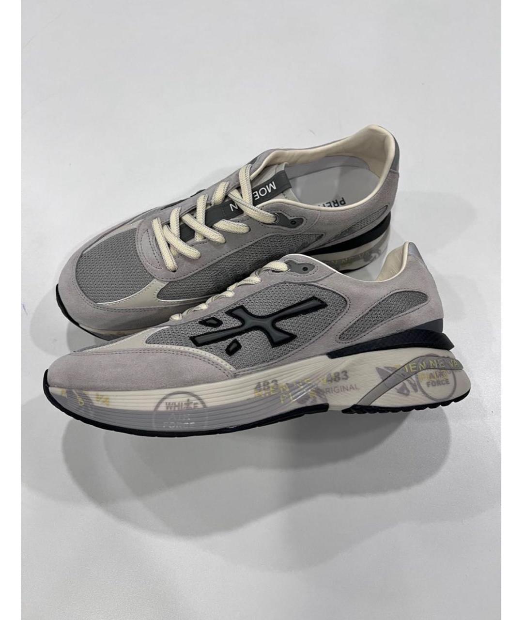 PREMIATA Серые текстильные низкие кроссовки / кеды, фото 4