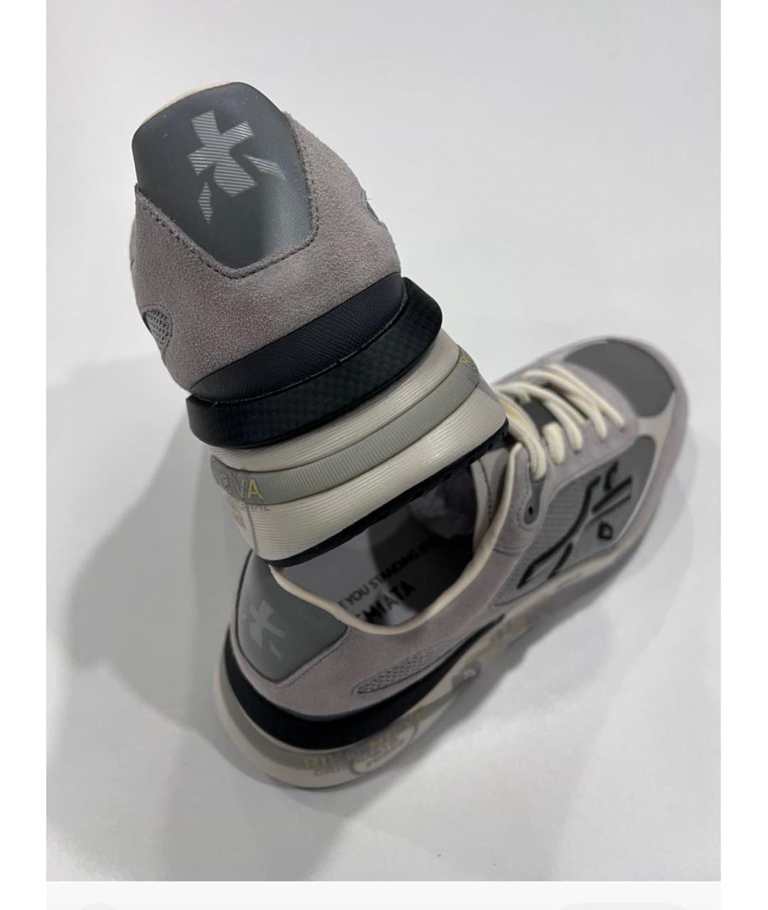 PREMIATA Серые текстильные низкие кроссовки / кеды, фото 3