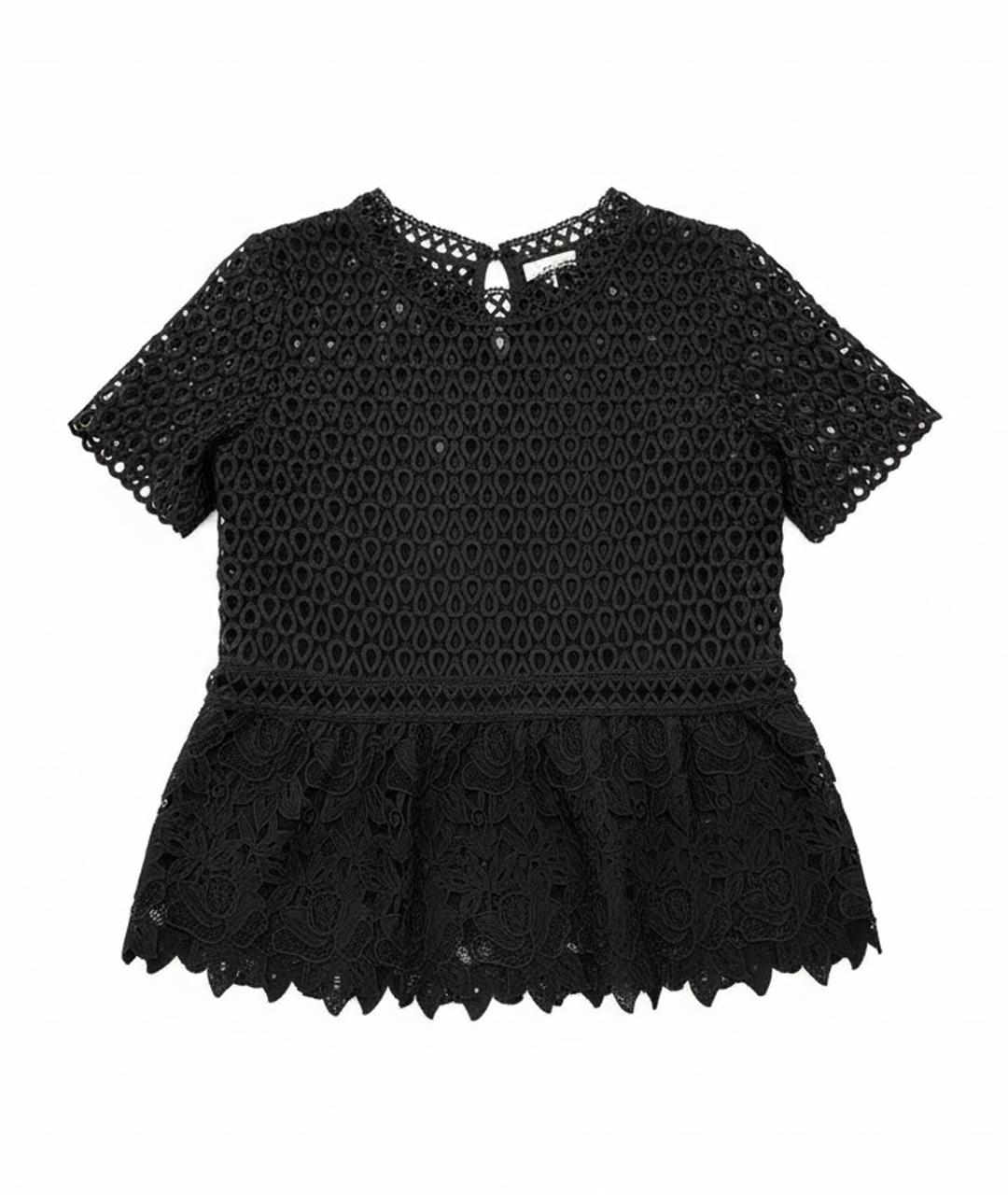 PINKO Черная кружевная блузы, фото 1