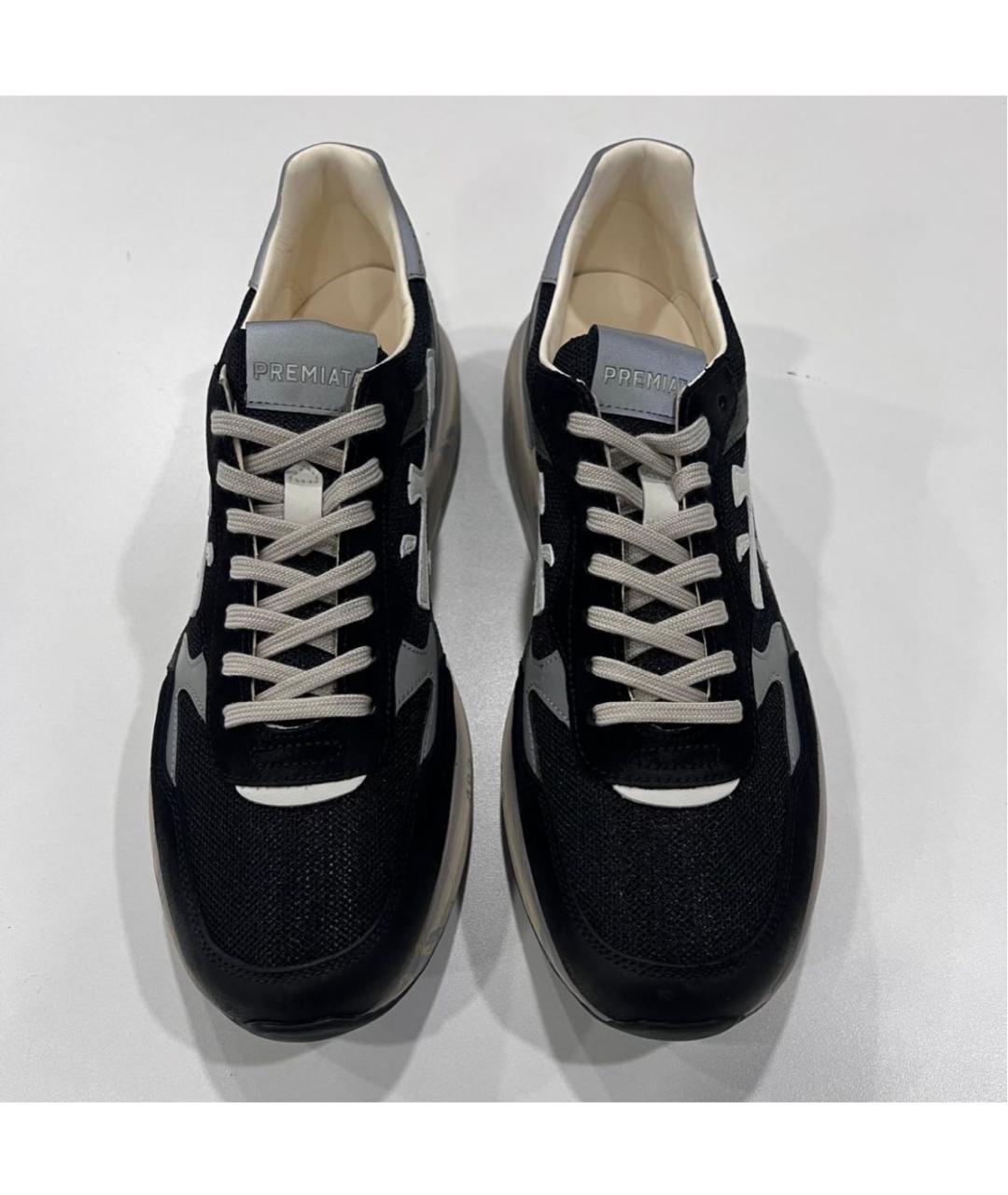 PREMIATA Черные замшевые низкие кроссовки / кеды, фото 3
