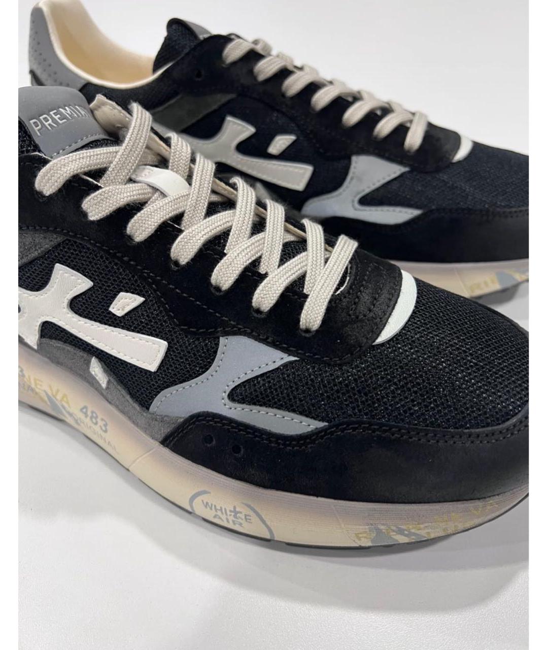 PREMIATA Черные замшевые низкие кроссовки / кеды, фото 5