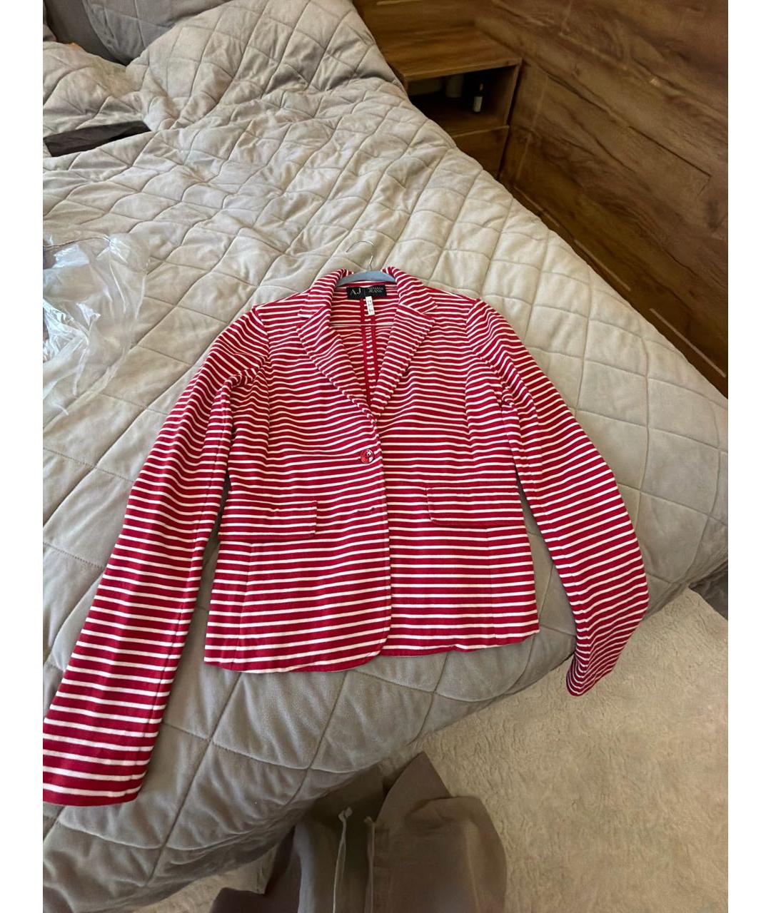 ARMANI JEANS Красный хлопковый жакет/пиджак, фото 4