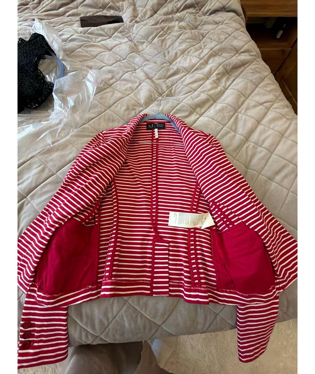 ARMANI JEANS Красный хлопковый жакет/пиджак, фото 3