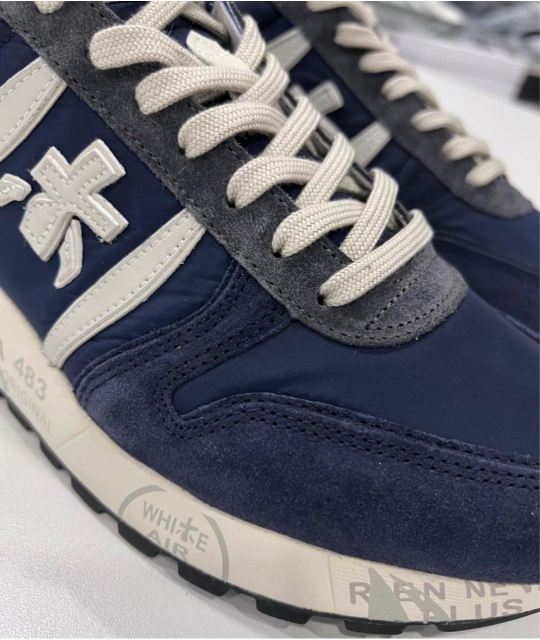 PREMIATA Синие текстильные низкие кроссовки / кеды, фото 5