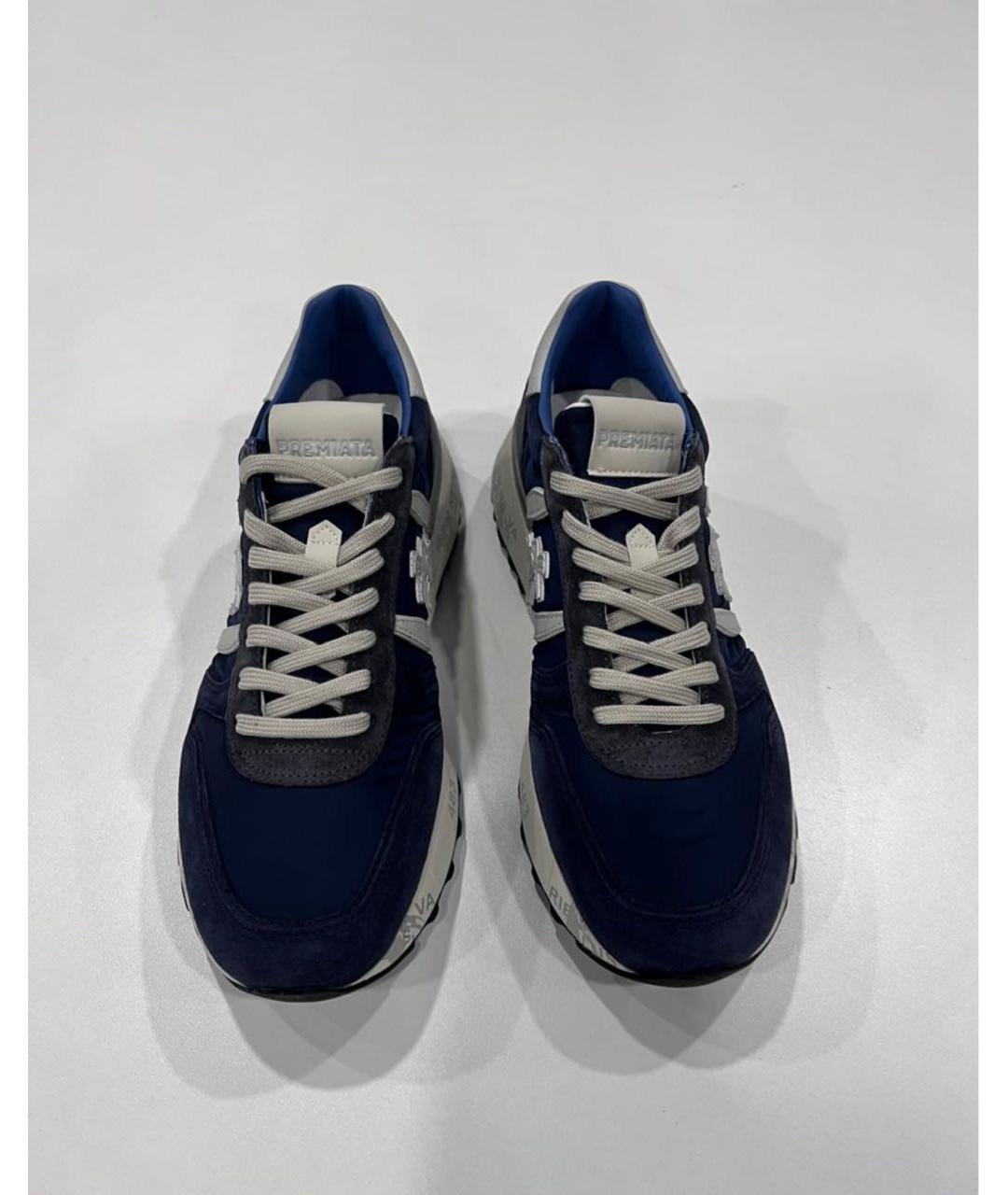 PREMIATA Синие текстильные низкие кроссовки / кеды, фото 3