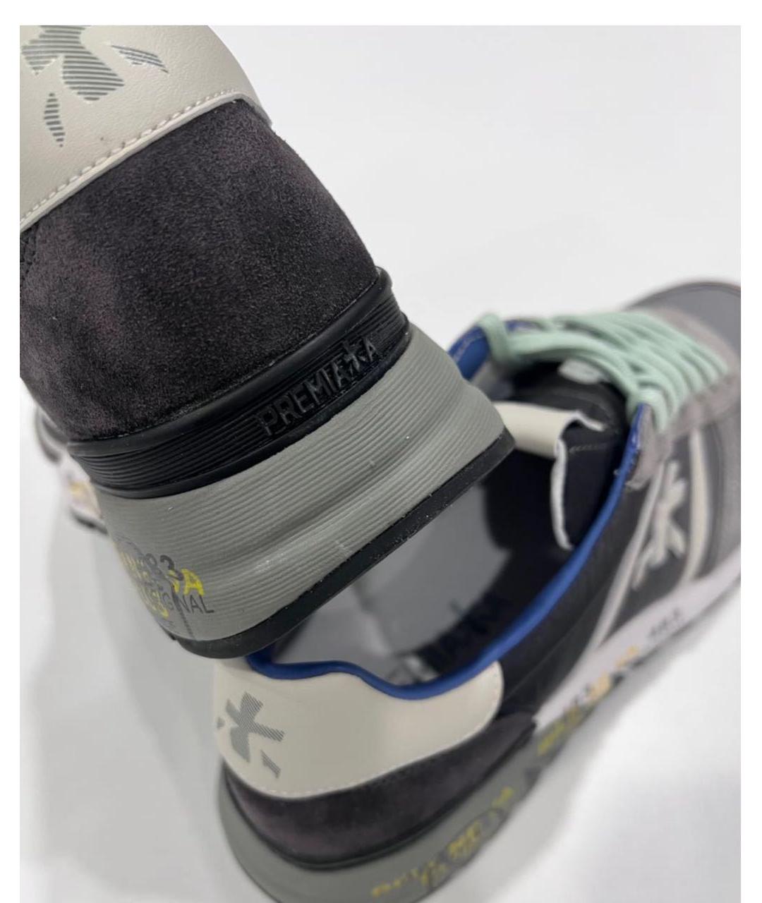 PREMIATA Серые текстильные низкие кроссовки / кеды, фото 5