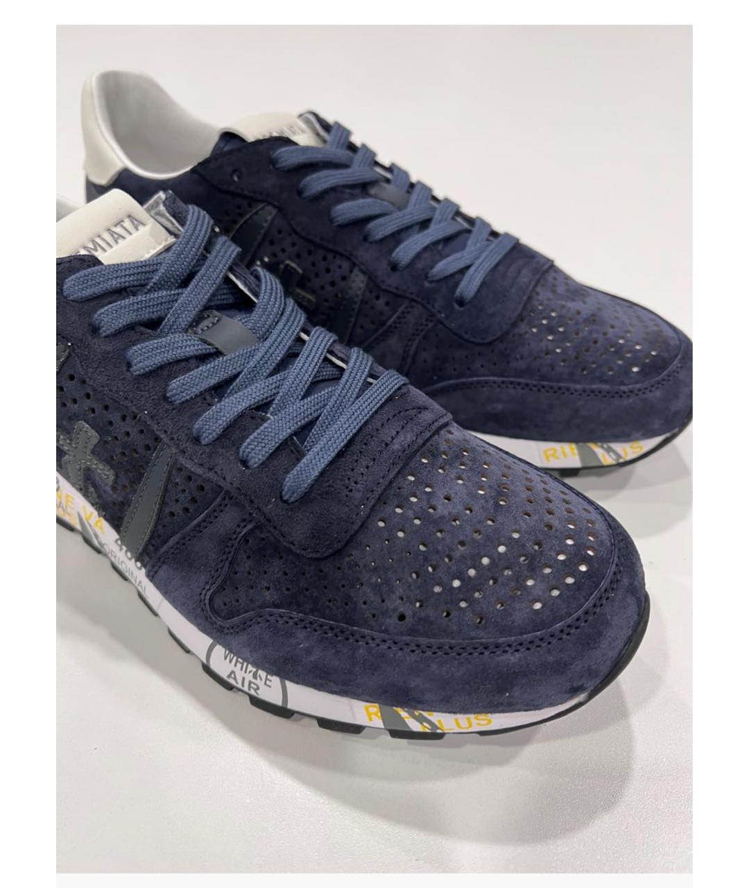 PREMIATA Синие замшевые низкие кроссовки / кеды, фото 5