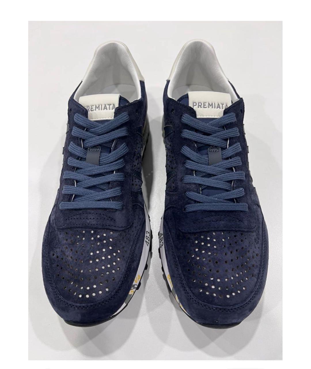 PREMIATA Синие замшевые низкие кроссовки / кеды, фото 4
