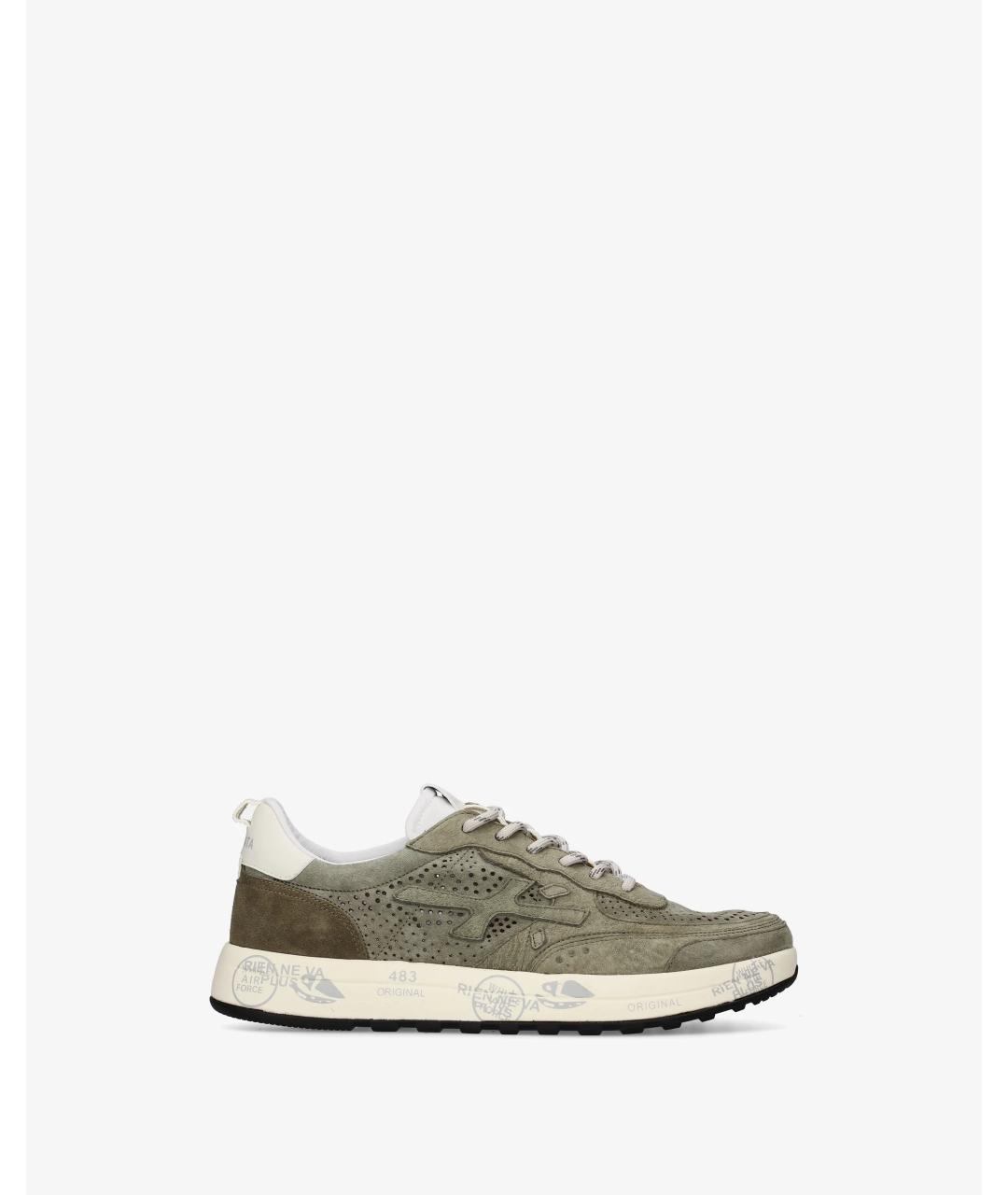 PREMIATA Хаки замшевые низкие кроссовки / кеды, фото 6