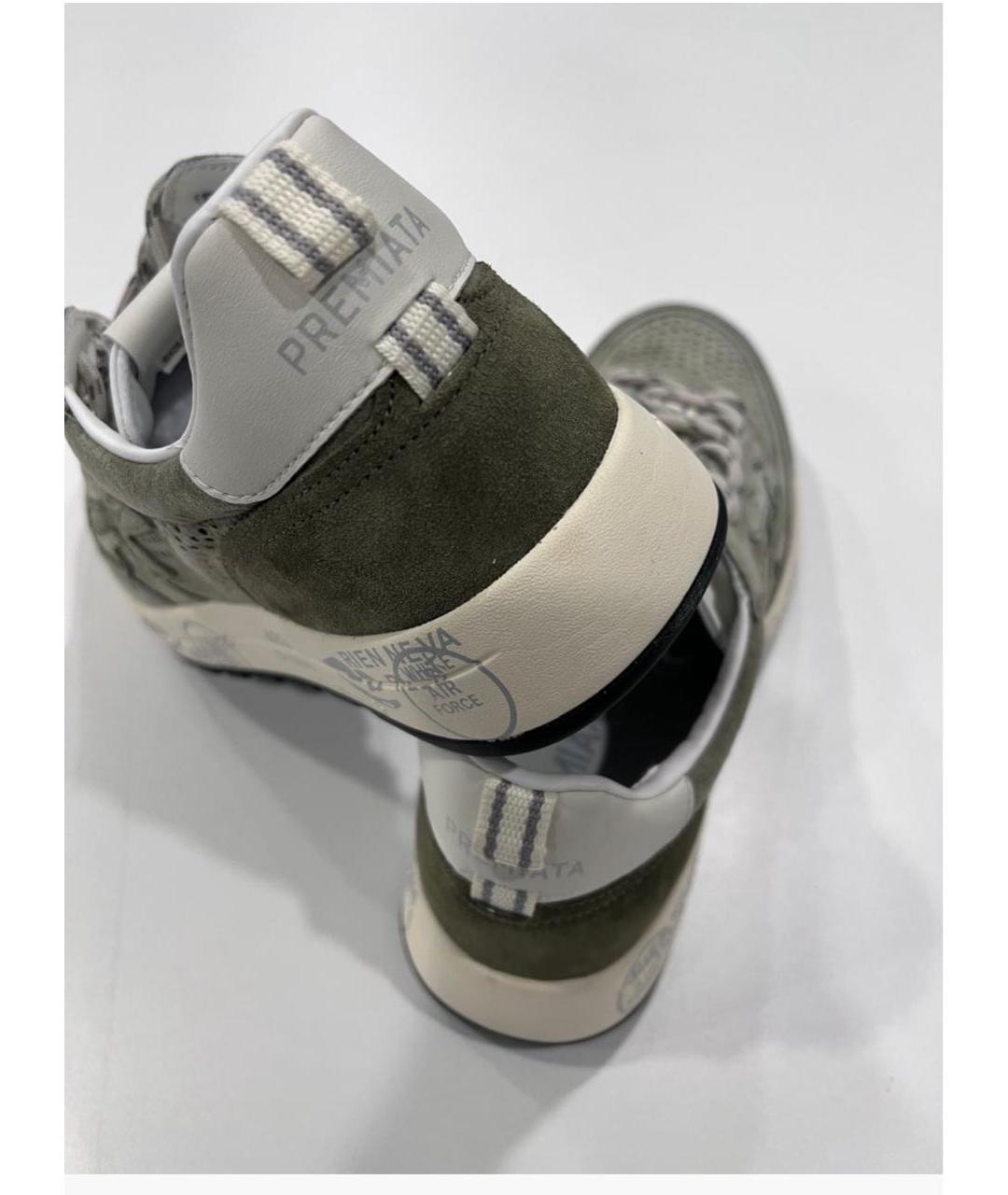 PREMIATA Хаки замшевые низкие кроссовки / кеды, фото 4
