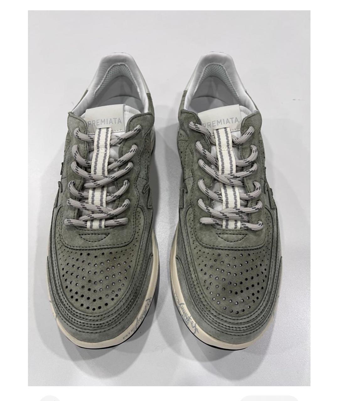 PREMIATA Хаки замшевые низкие кроссовки / кеды, фото 3