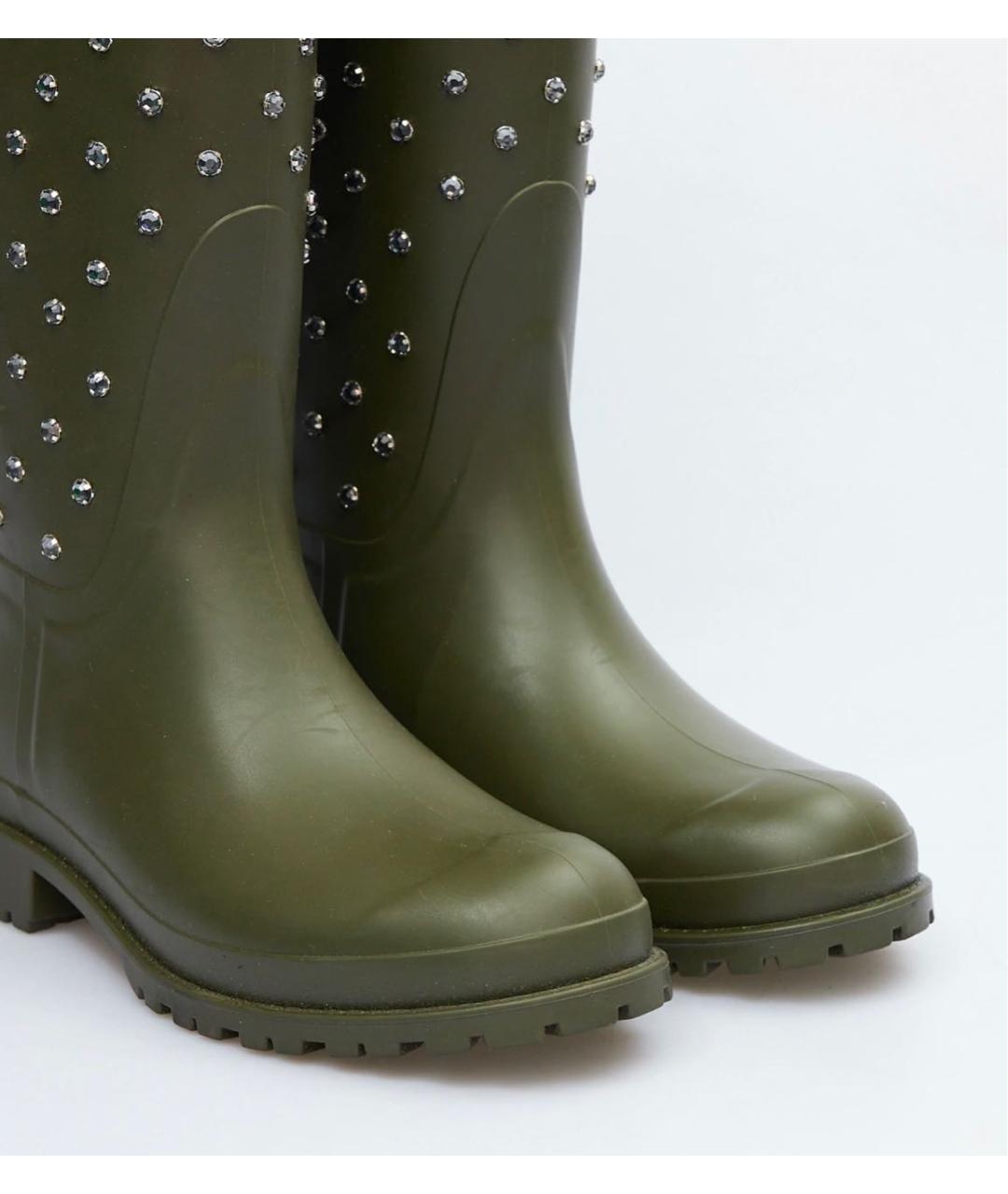 SAINT LAURENT Хаки резиновые сапоги, фото 3
