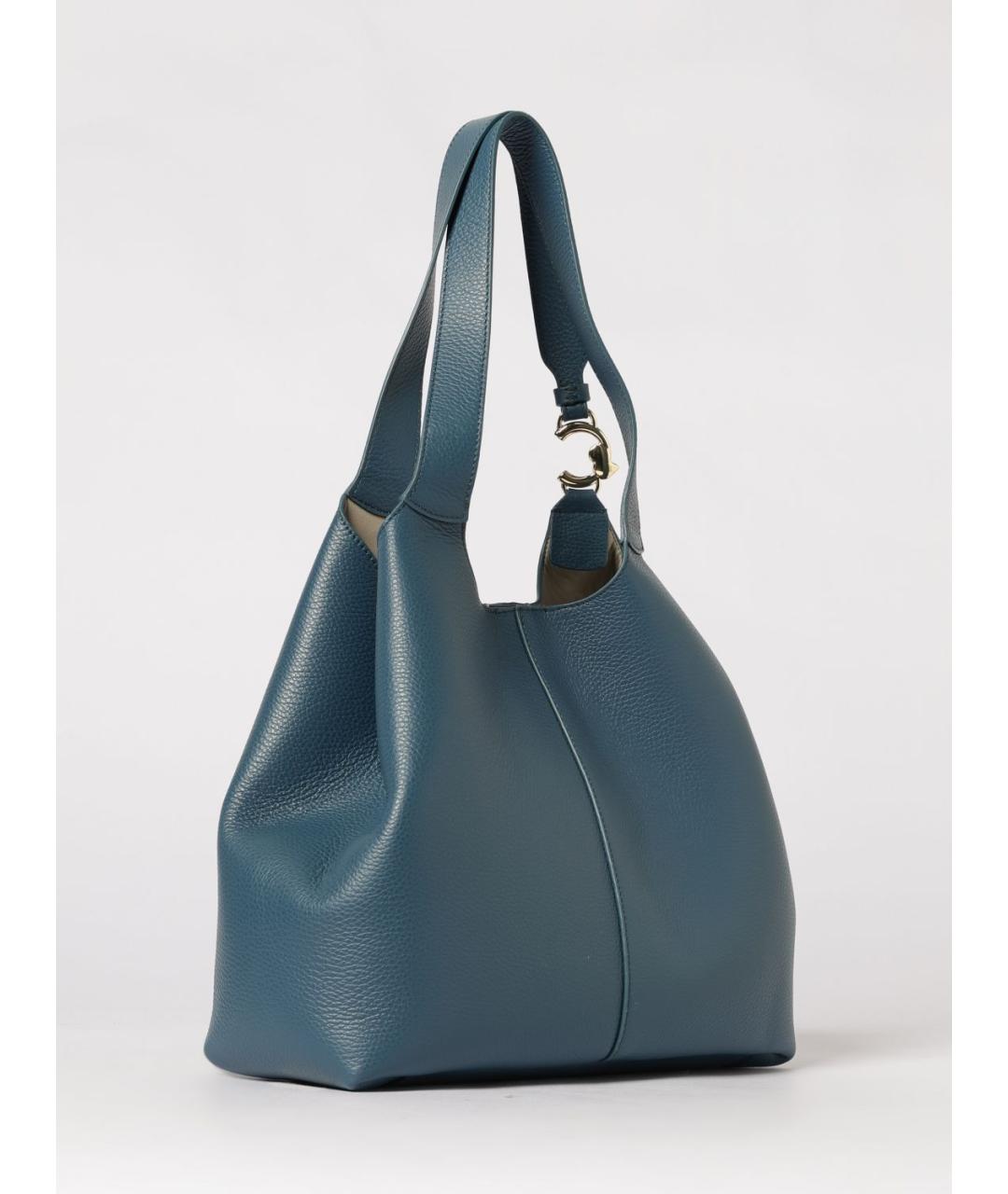 COCCINELLE Синяя кожаная сумка с короткими ручками, фото 2