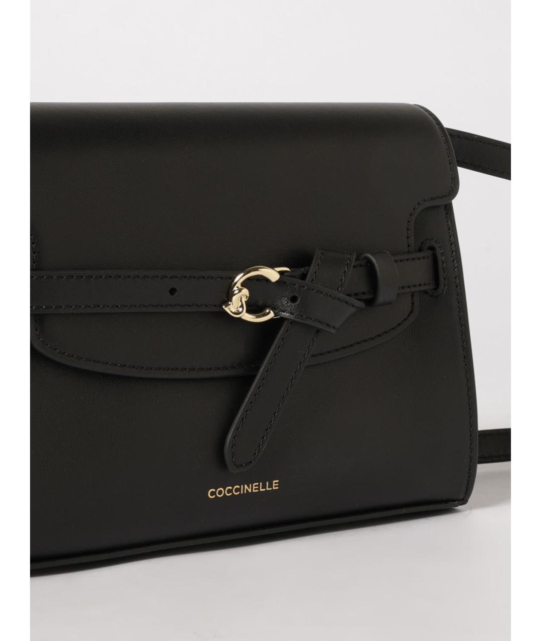 COCCINELLE Черная кожаная сумка через плечо, фото 3