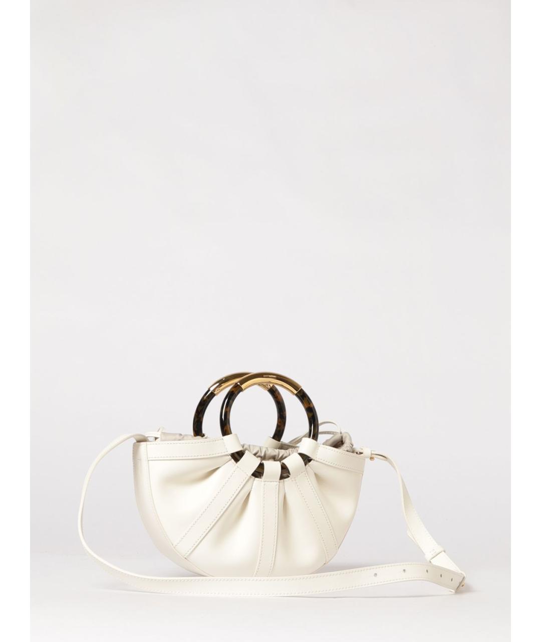 COCCINELLE Белая кожаная сумка с короткими ручками, фото 2