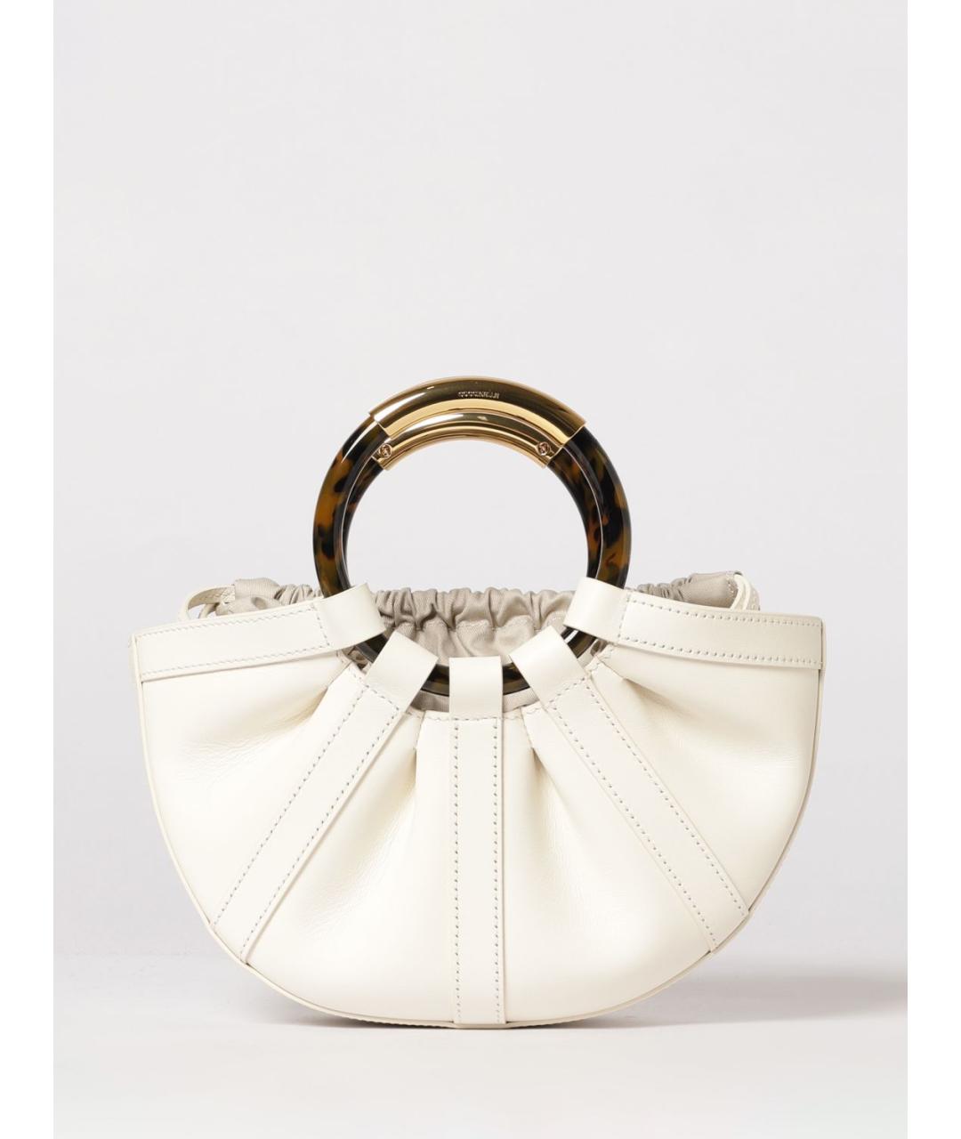 COCCINELLE Белая кожаная сумка с короткими ручками, фото 4