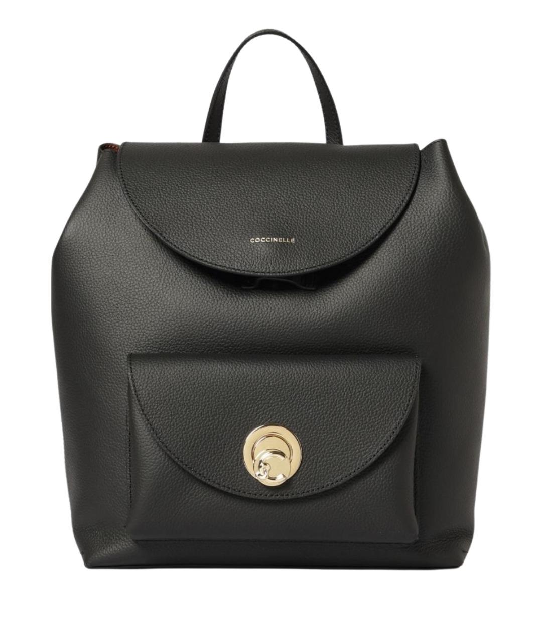 COCCINELLE Черный кожаный рюкзак, фото 1