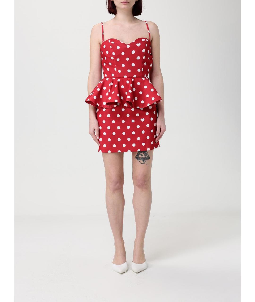 FIORUCCI Красное полиэстеровое коктейльное платье, фото 4