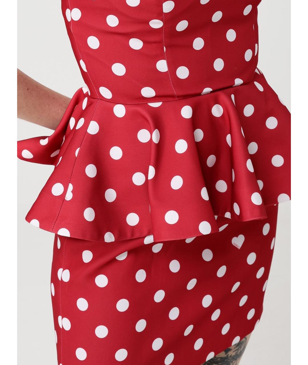 FIORUCCI Красное полиэстеровое коктейльное платье, фото 3