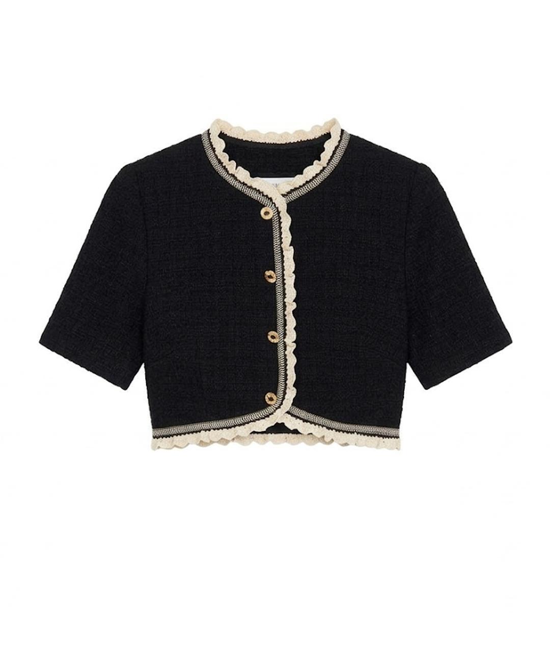 SANDRO Черная твидовая блузы, фото 1