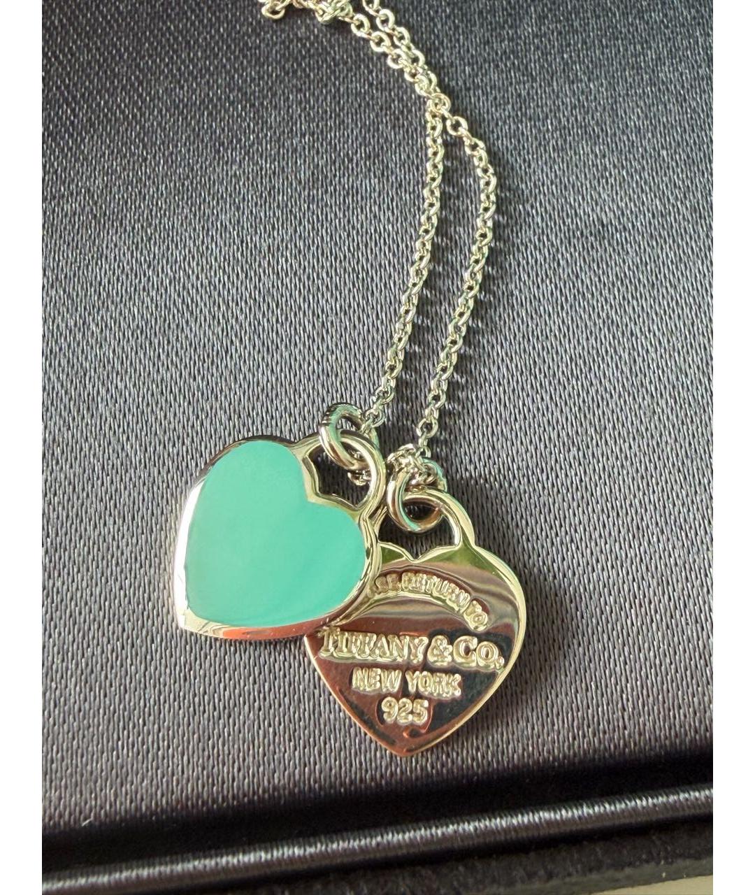 TIFFANY&CO Бирюзовая серебряная подвеска, фото 5