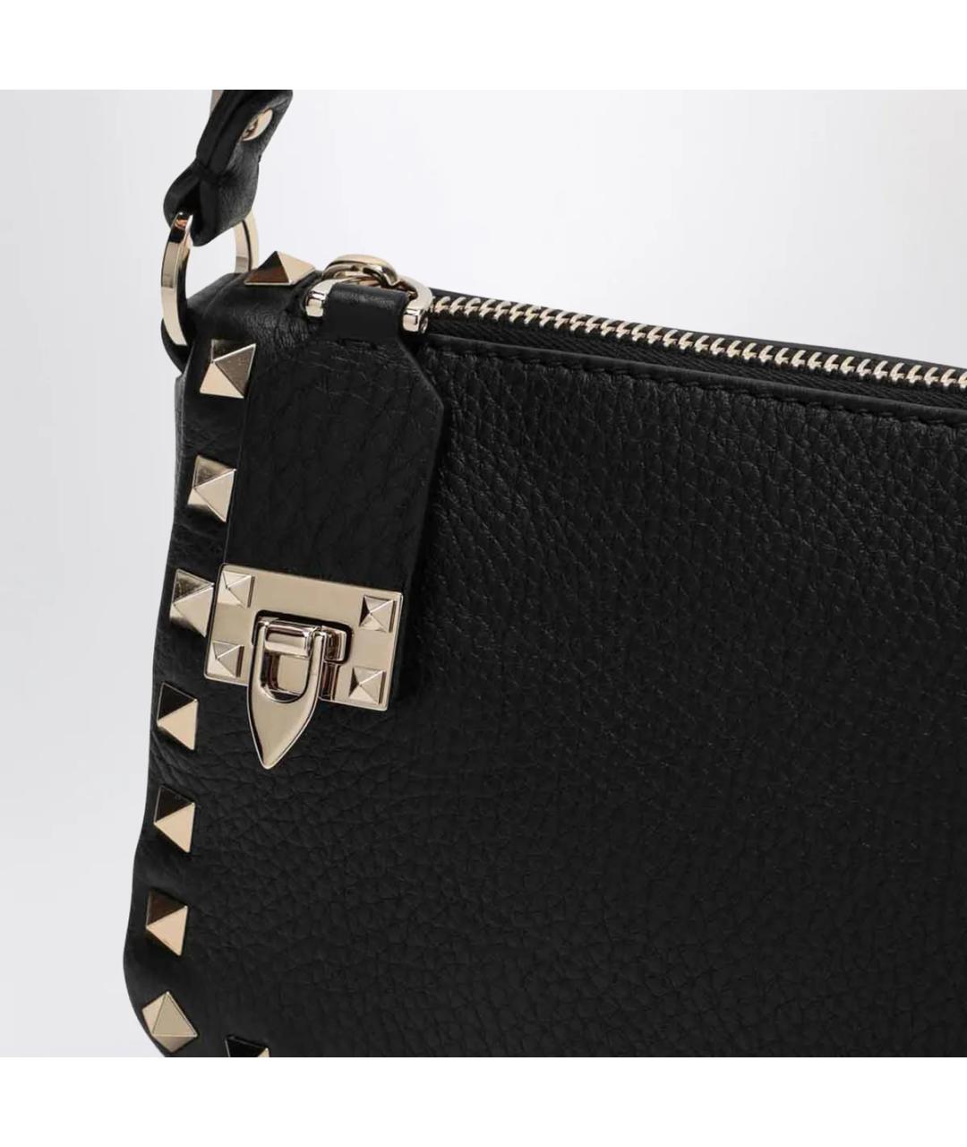 VALENTINO Черная кожаная сумка через плечо, фото 5
