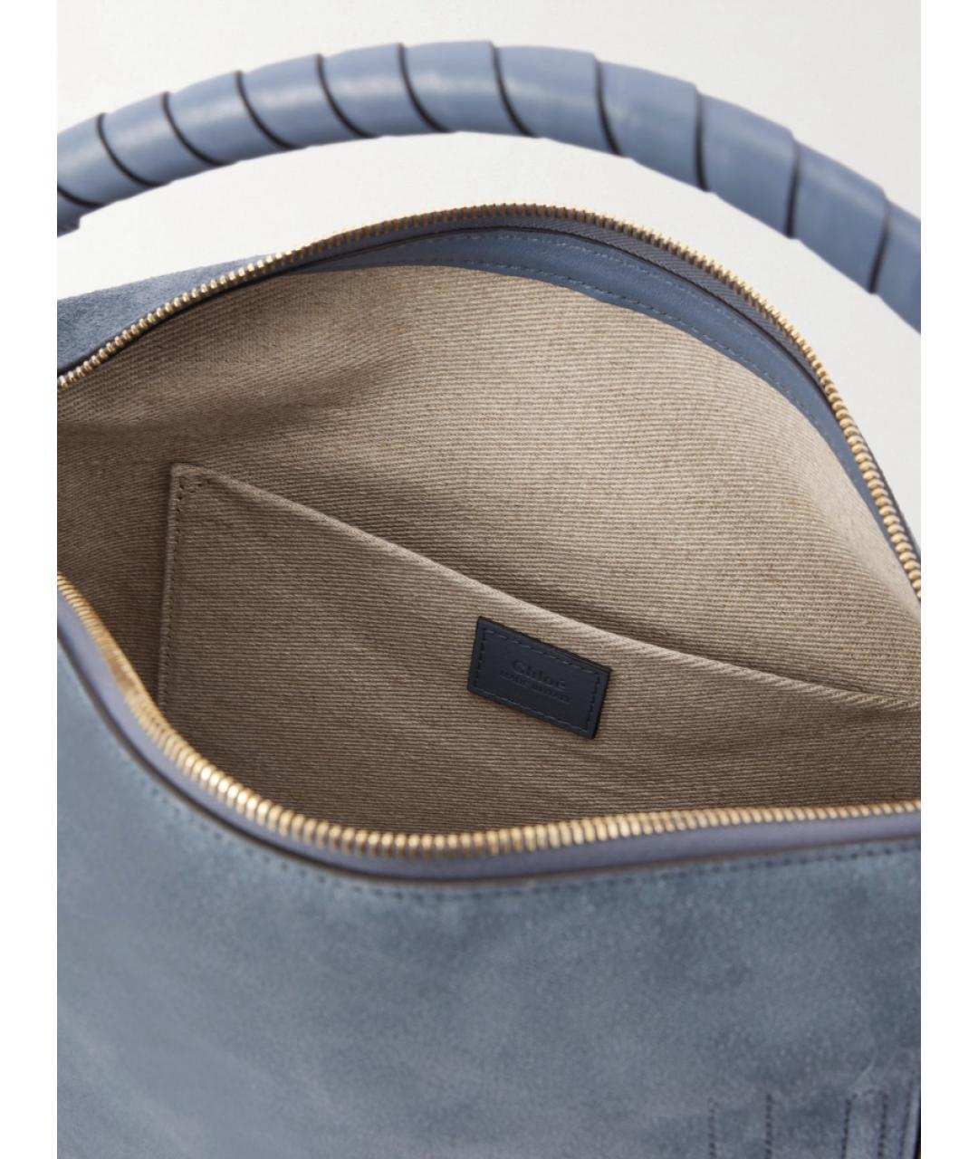 CHLOE Синяя замшевая сумка через плечо, фото 6