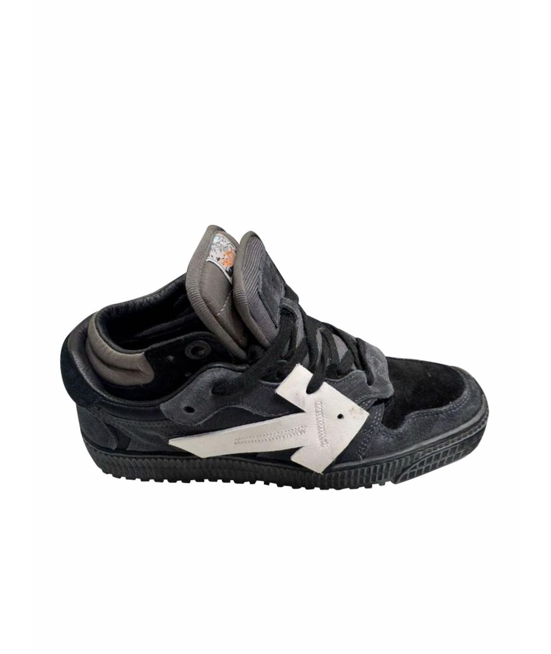 OFF-WHITE Черные замшевые кроссовки, фото 1