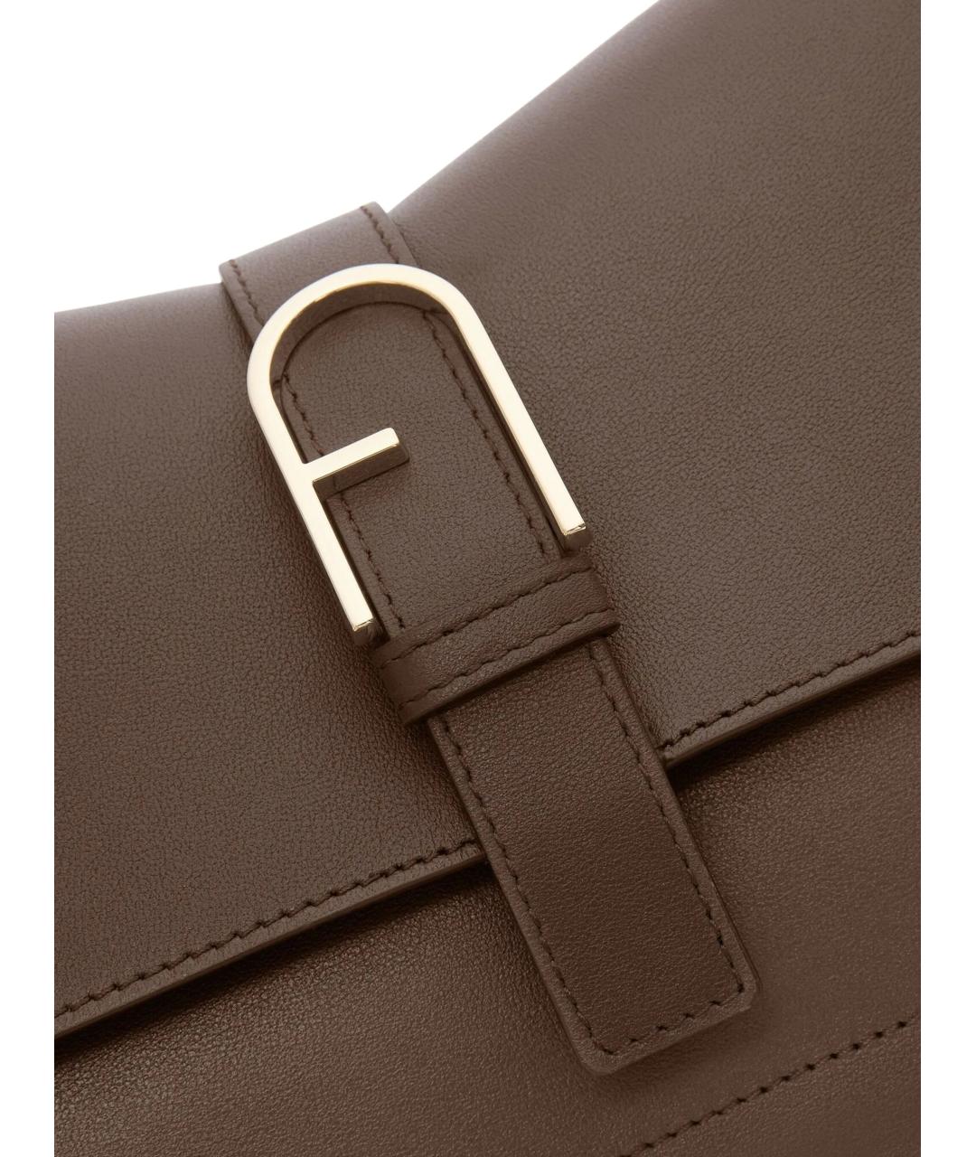 FURLA Коричневая кожаная сумка через плечо, фото 4