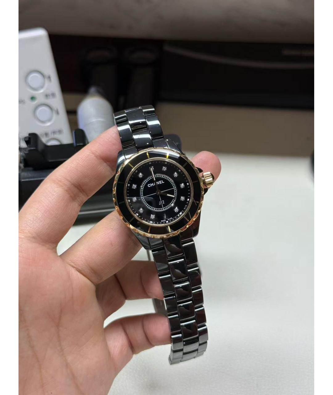 CHANEL Черные часы, фото 5