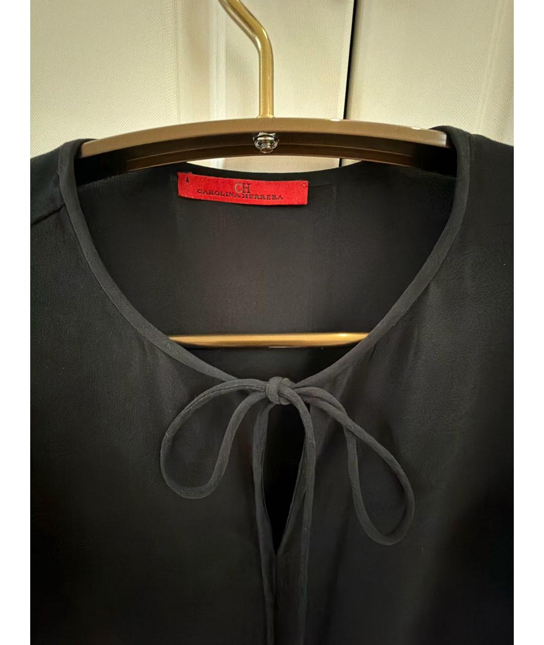 CAROLINA HERRERA Черная шифоновая блузы, фото 4