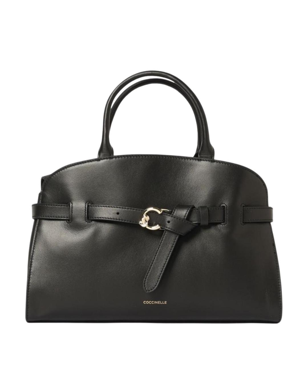 COCCINELLE Черная кожаная сумка с короткими ручками, фото 1