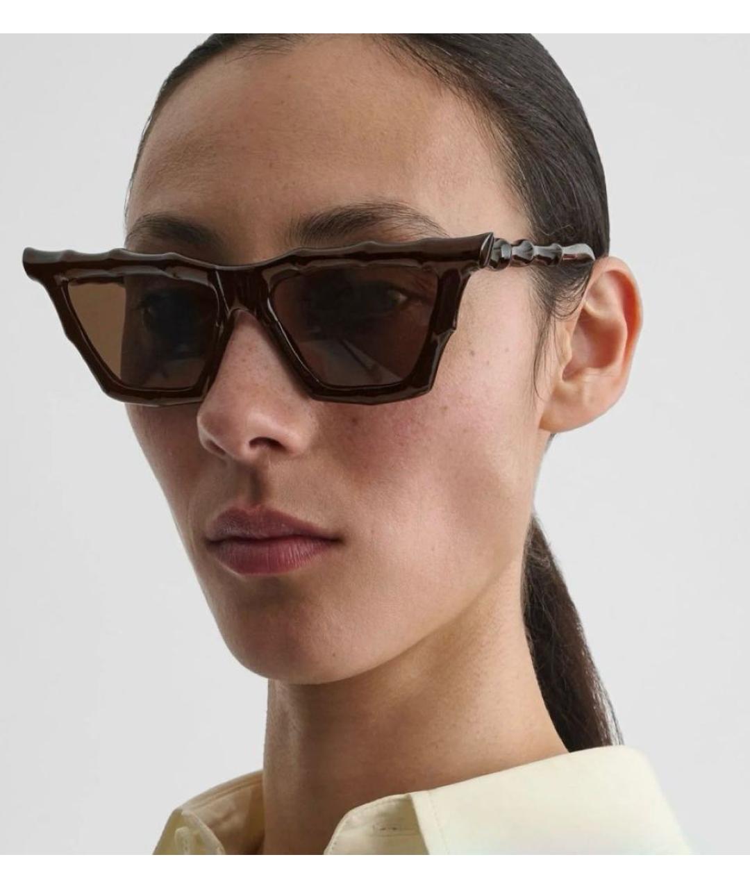 PHOEBE PHILO Коричневые пластиковые солнцезащитные очки, фото 2