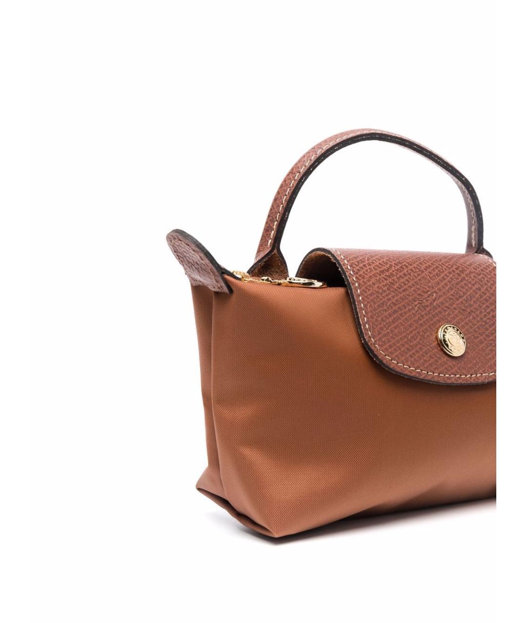 LONGCHAMP Коричневая синтетическая сумка с короткими ручками, фото 2