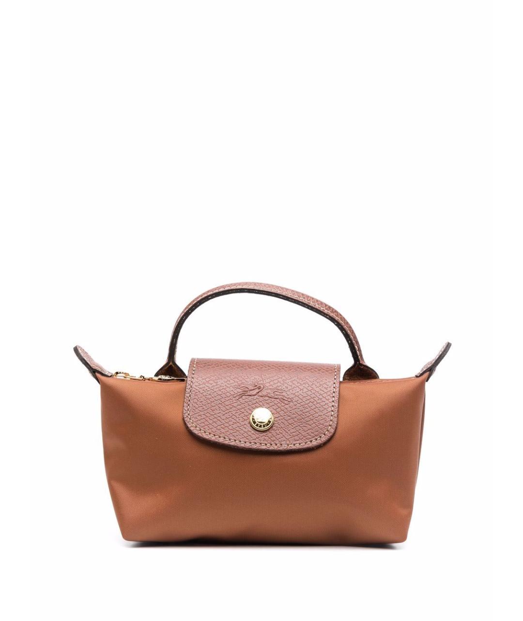 LONGCHAMP Коричневая синтетическая сумка с короткими ручками, фото 1