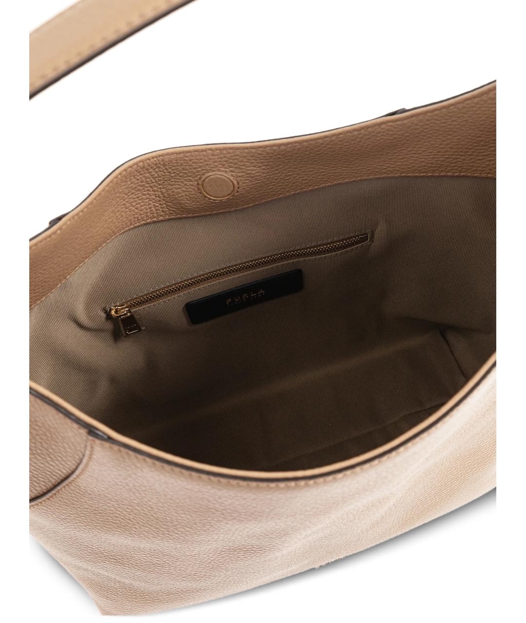 FURLA Бежевая кожаная сумка тоут, фото 4