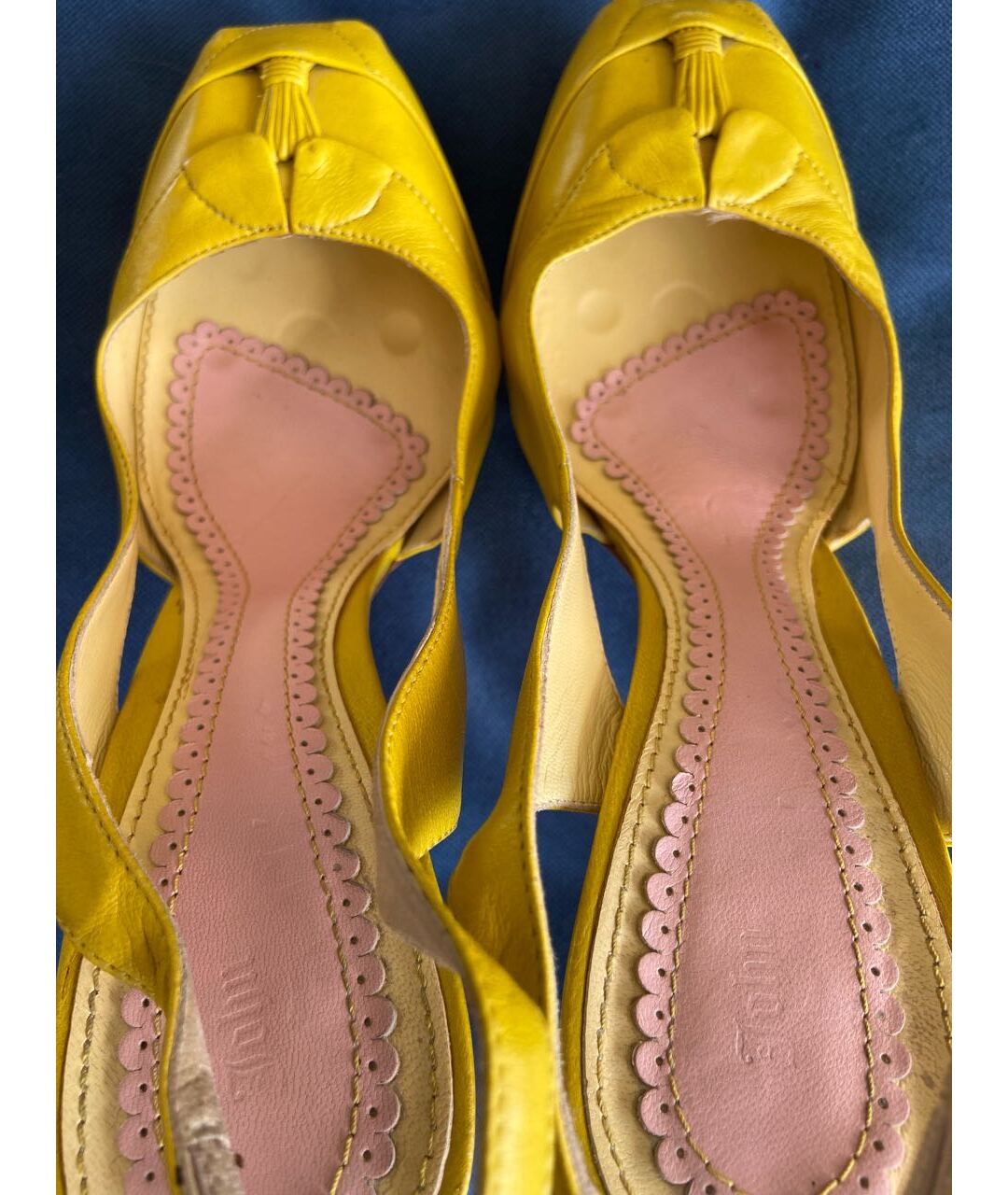 JOHN GALLIANO Желтые кожаные босоножки, фото 5