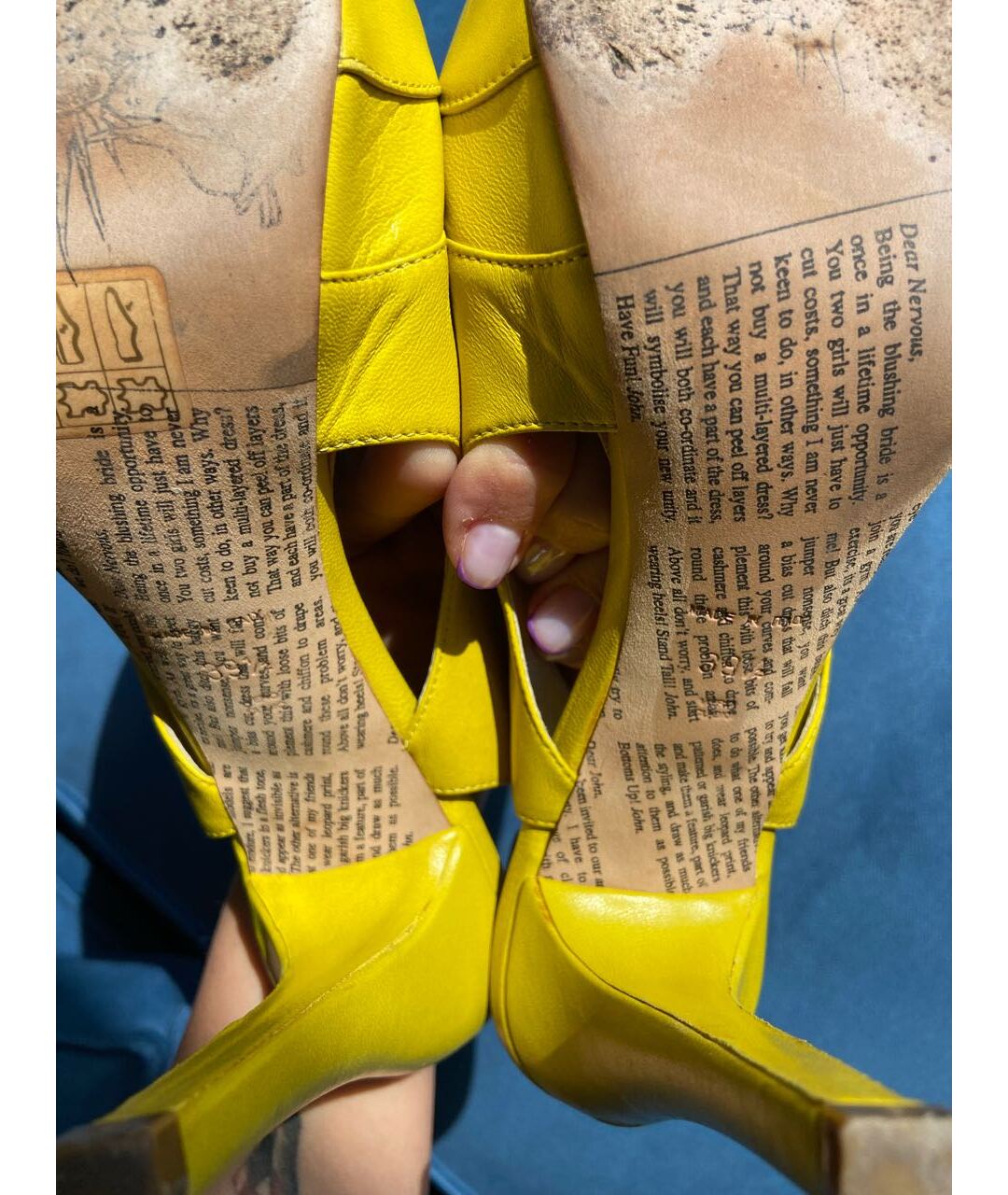 JOHN GALLIANO Желтые кожаные босоножки, фото 6
