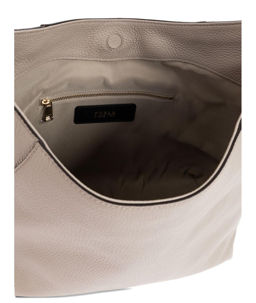 FURLA Бежевая кожаная сумка тоут, фото 4