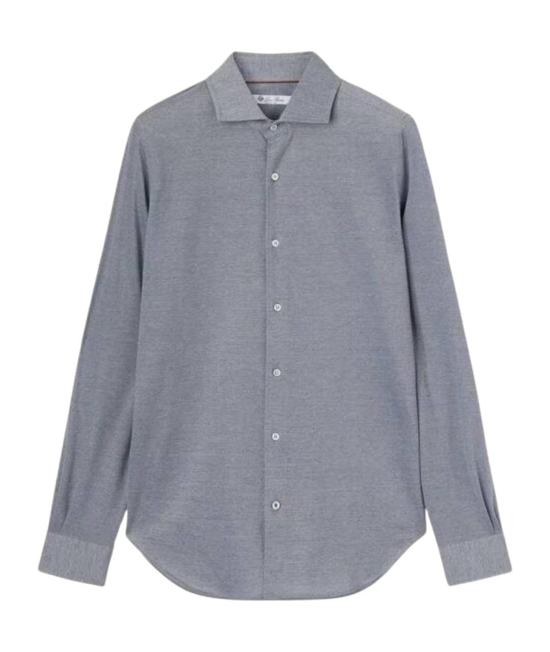 LORO PIANA Серая хлопковая кэжуал рубашка, фото 1