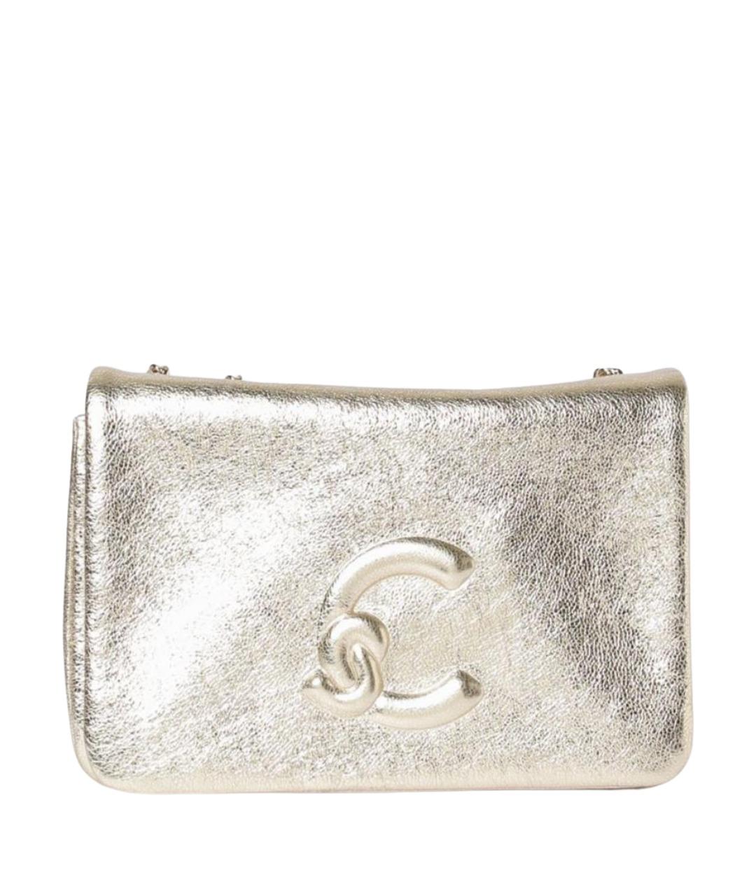 COCCINELLE Золотая кожаная сумка через плечо, фото 1